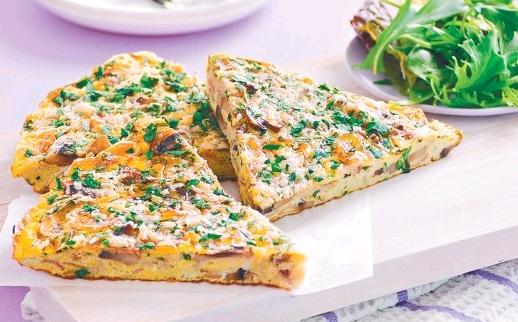 Yeşil Kabak ve Mantarlı Frittata