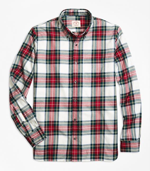 Royal Tartan Brushed-Cotton Flannel Sport Shirt